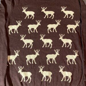 LOFT Christmas Reindeer Lightweight Sweater GUC M Medium